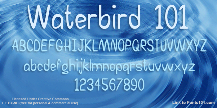 Waterbird 101 Font poster