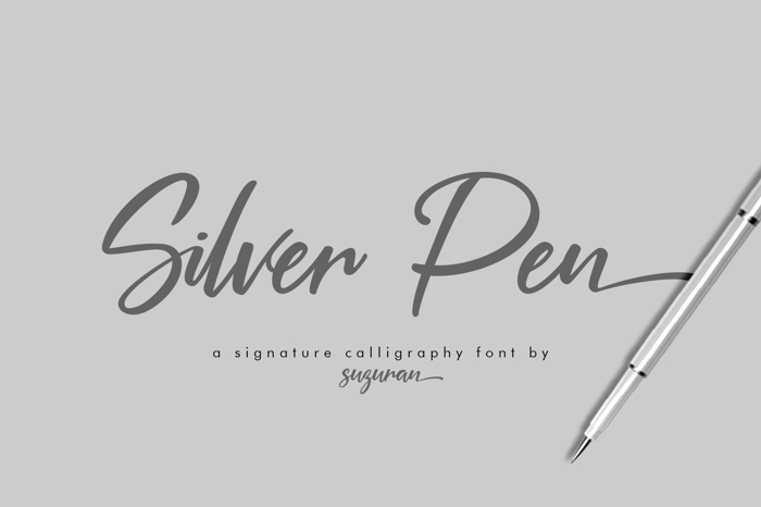 Silver Pen Font poster