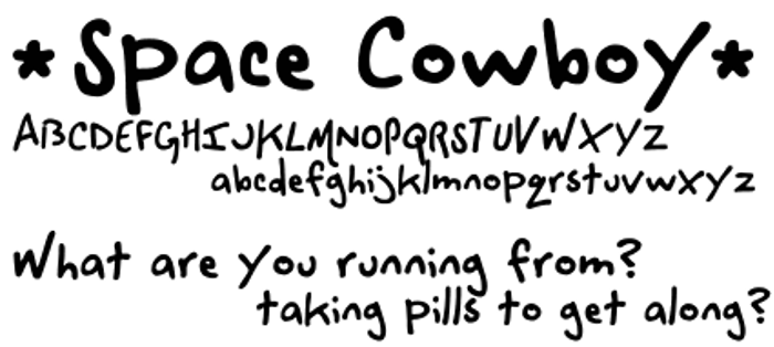 space cowboy Font poster
