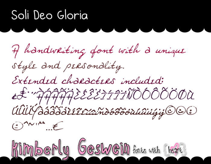 Soli Deo Gloria Font poster