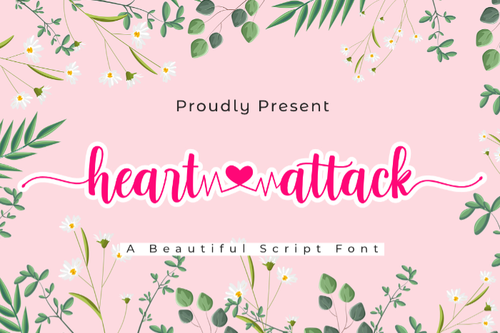 Heart Attack Font poster