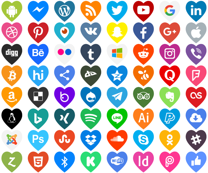 Icons Color Love Font poster