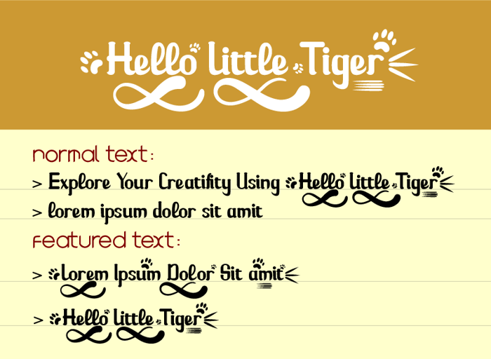 Hello Little Tiger Font poster