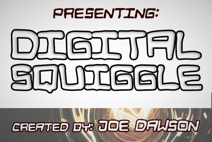 Digital Squiggle Font poster