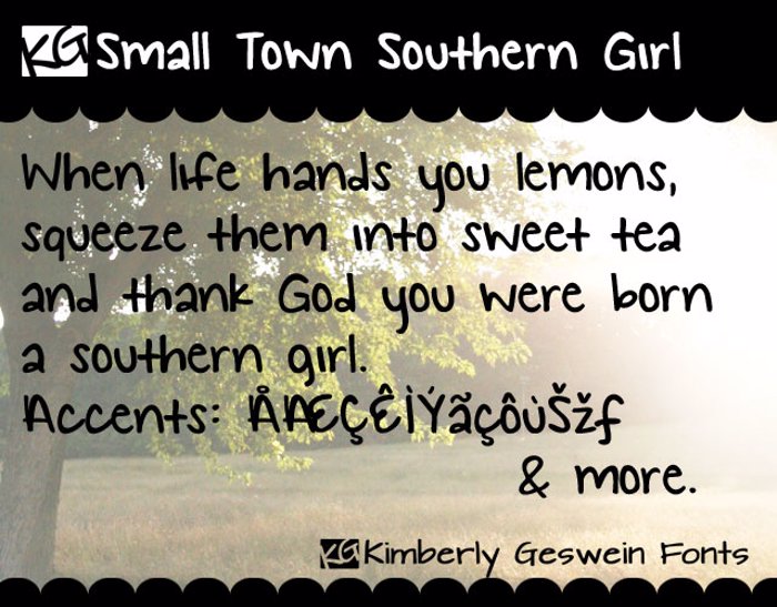 KG Small Town Southern Girl Font poster
