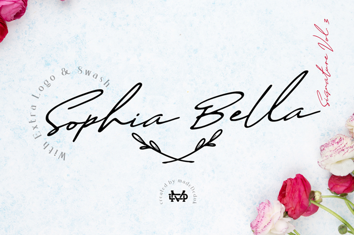 Sophia Bella Font poster