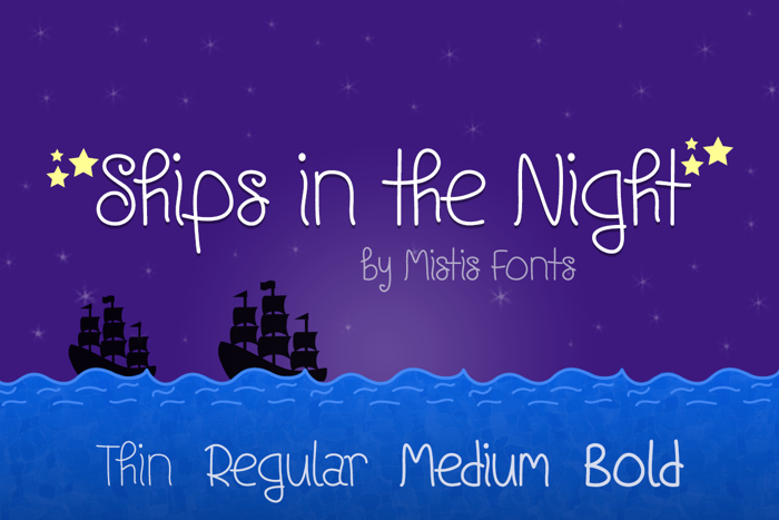 Ships In The Night Font poster