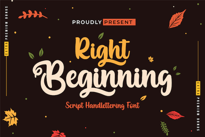 Right Beginning Font poster
