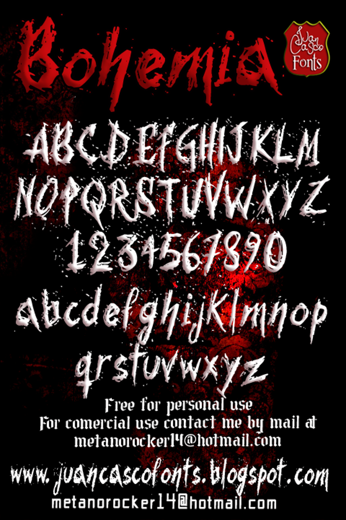 Bohemia Font poster