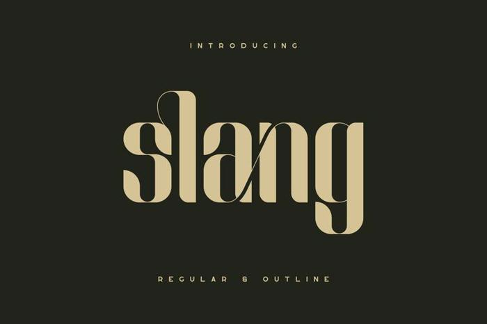 Slang - Ligature Font ( Regular and Outline ) poster