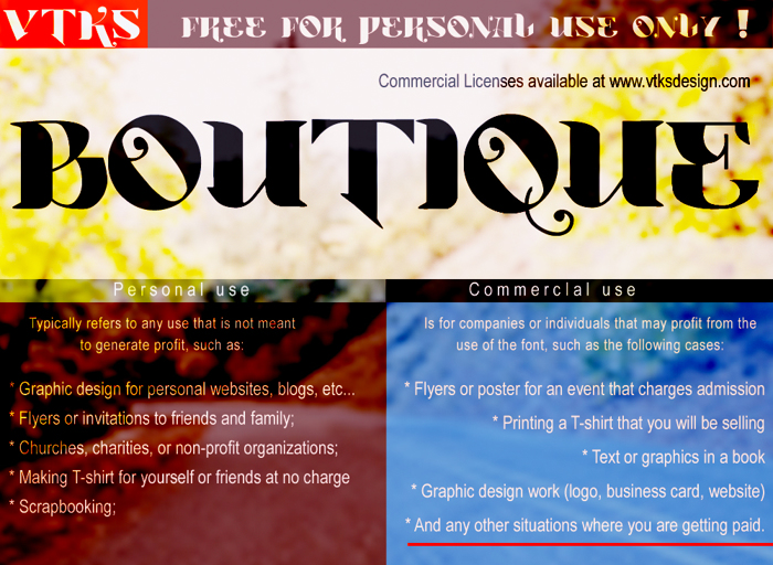 Vtks Boutique Font poster