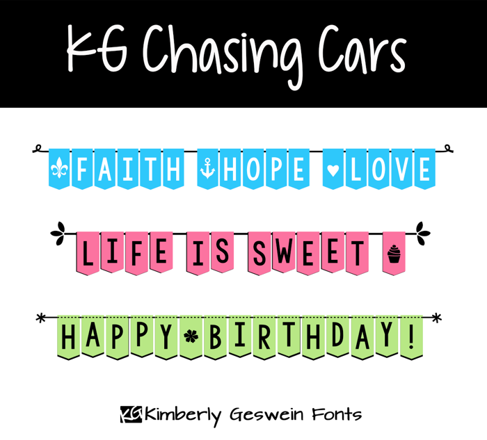 KG Chasing Cars Font poster