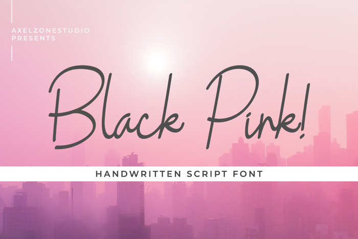 Black Pink Cursive Font poster