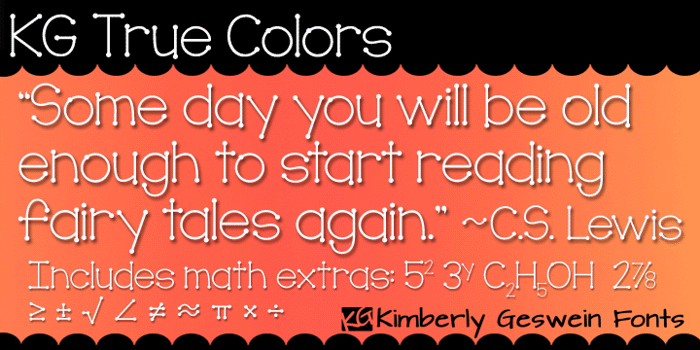 KG True Colors Font poster