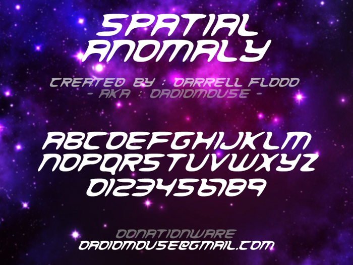 Spacial Anomoly Font poster