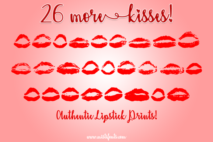 26 More Kisses Font poster