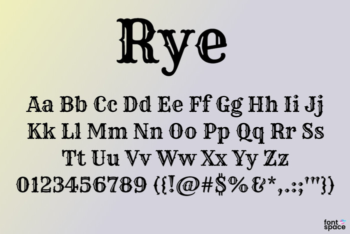 Rye Font poster