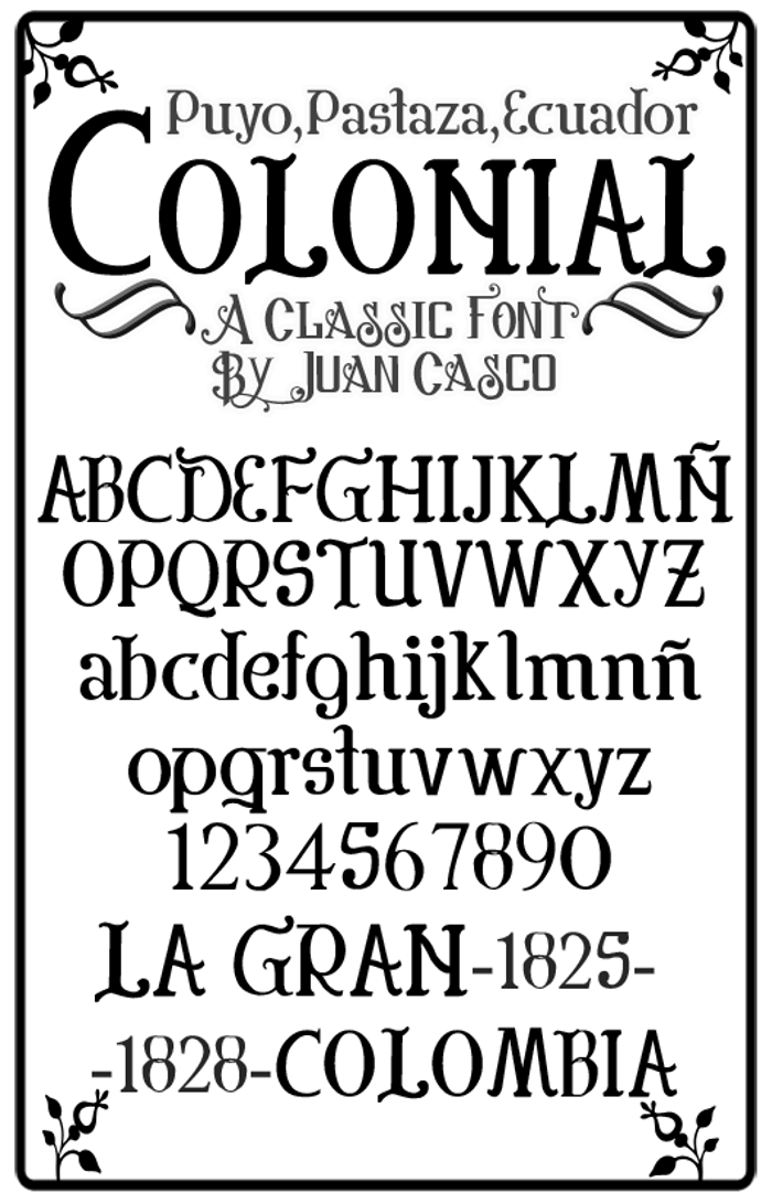 Colonial Font poster