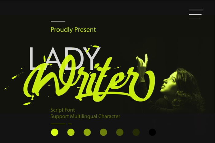 Lady Writer Font poster
