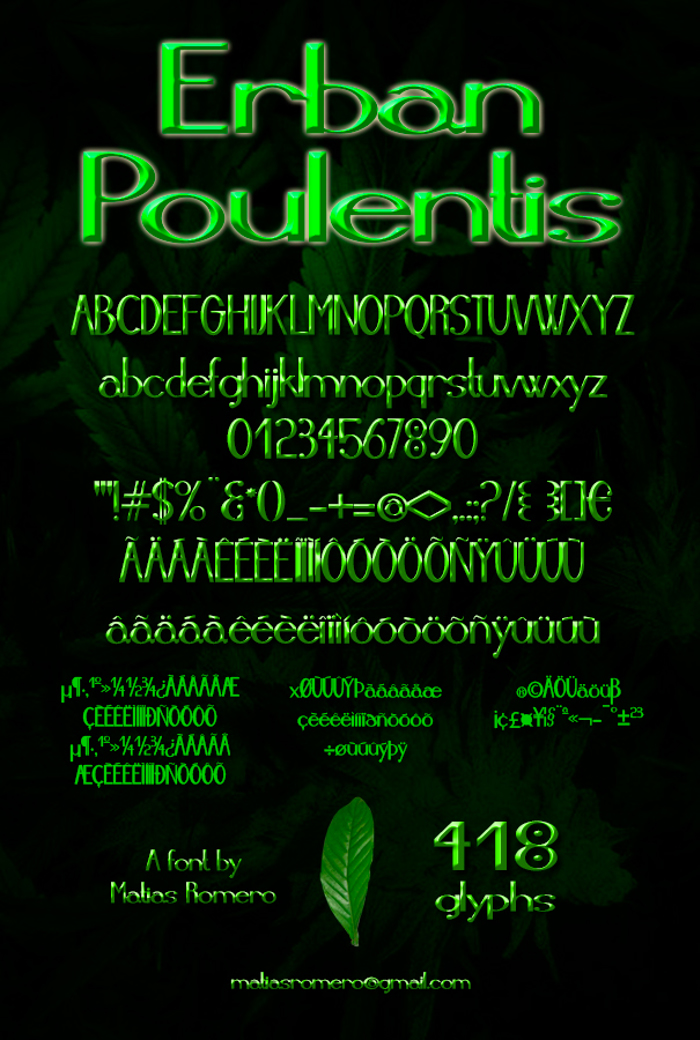 Erban Poulentis Font poster