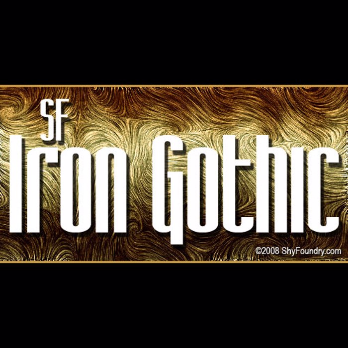 SF Iron Gothic Font poster