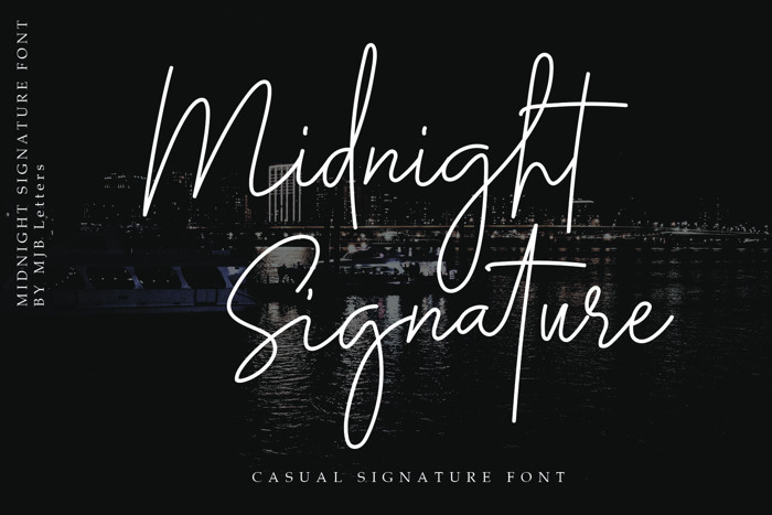 Midnight Signature Font poster