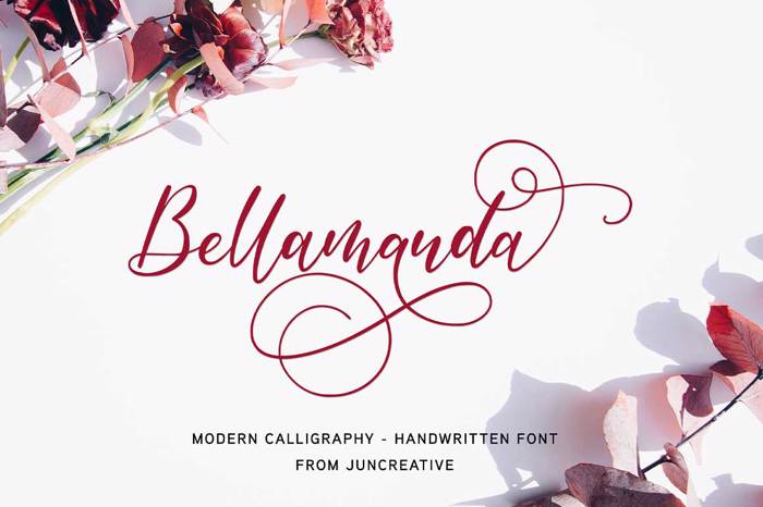 Bellamanda Font poster