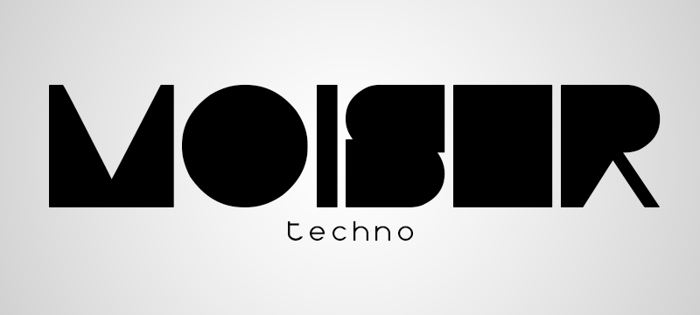 Moiser techno Font poster