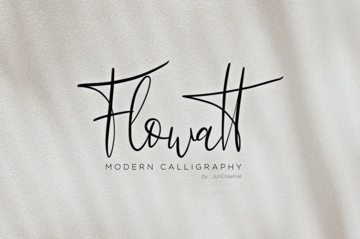 Flowatt Script Font poster