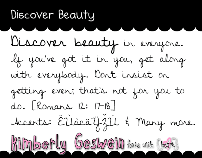 Discover Beauty Font poster