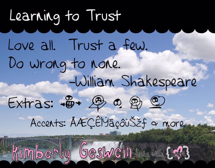 Learning to Trust Font poster