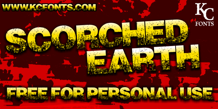 Scorched Earth Font poster