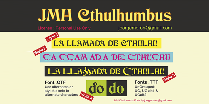 JMH Cthulhumbus Font poster