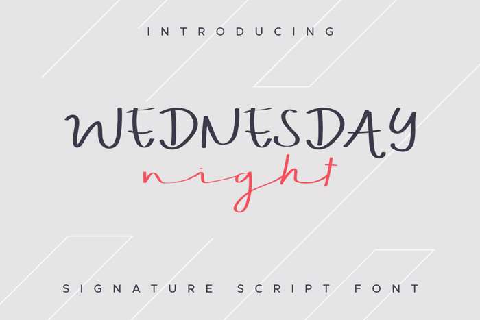 WEDNESDAY Night Font poster