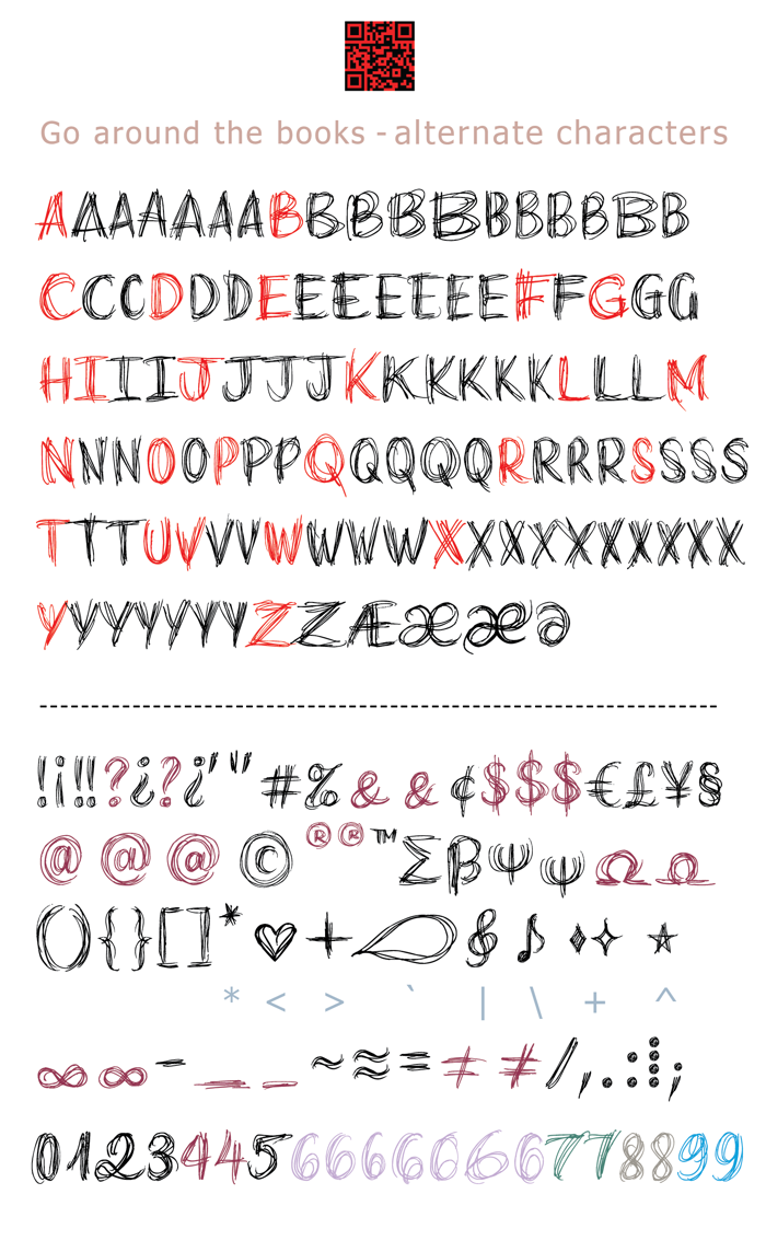 go around the books Font