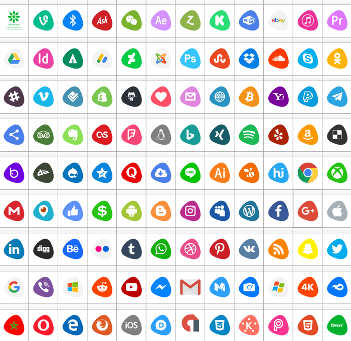 Social Logos Color Font poster