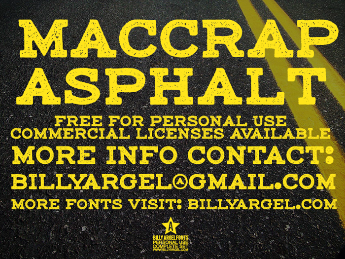 maccrap asphalt Font poster