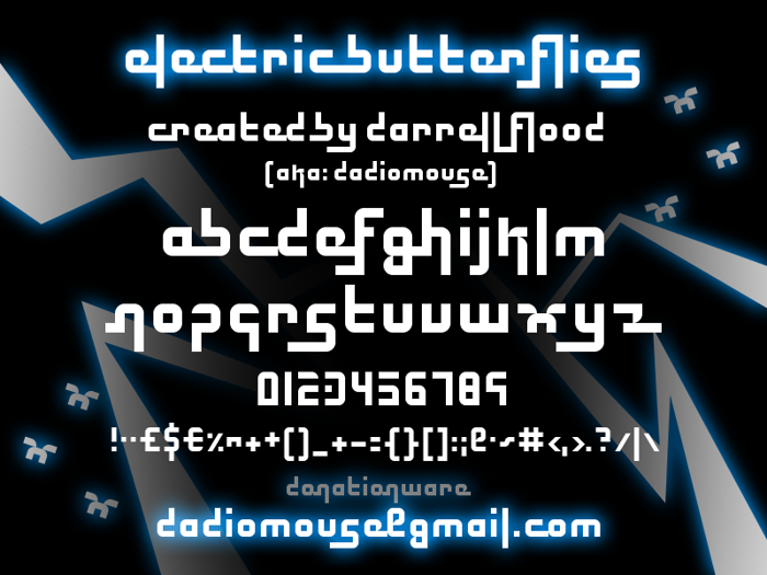 Electric Butterflies Font poster