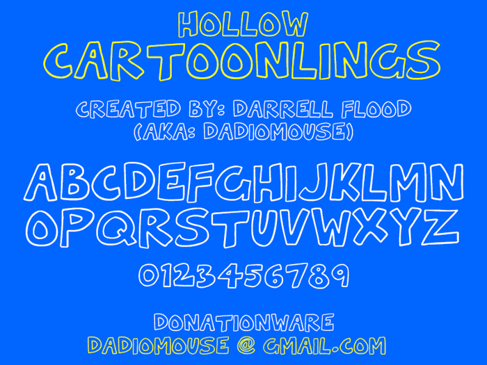 Hollow Cartoonlings Font poster