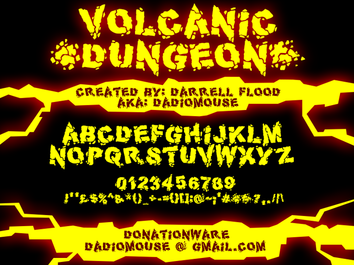 Volcanic Dungeon Font poster