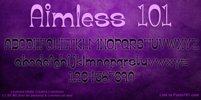 Aimless 101 Font poster