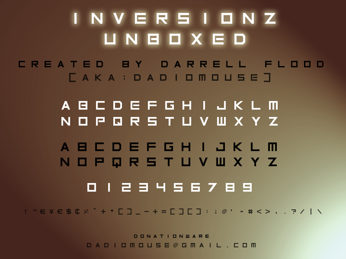 Inversionz Font poster