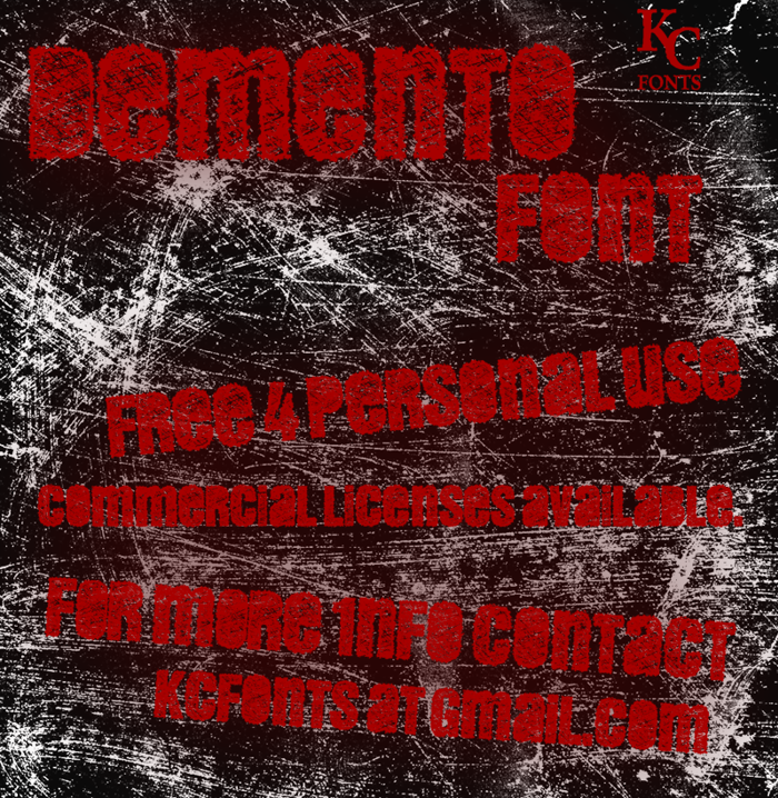 DEMENTO Font poster