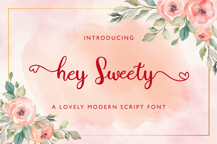 Hey Sweety Font poster