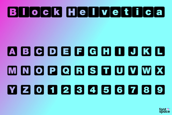 Block Helvetica Font poster
