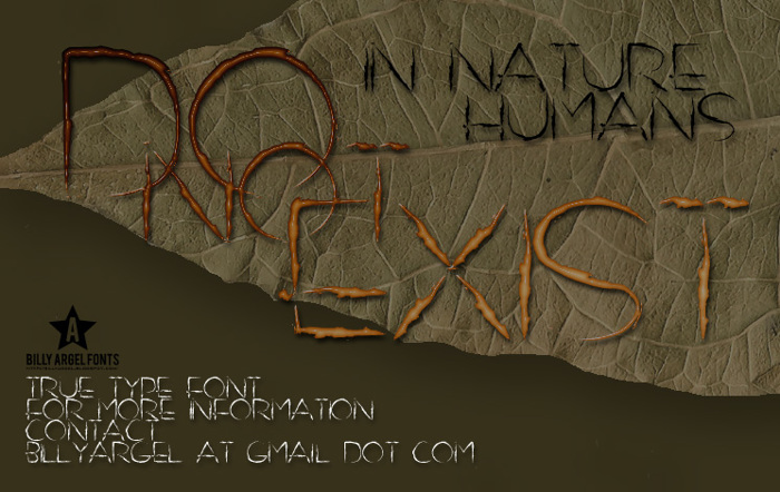 DO NOT EXIST Font poster