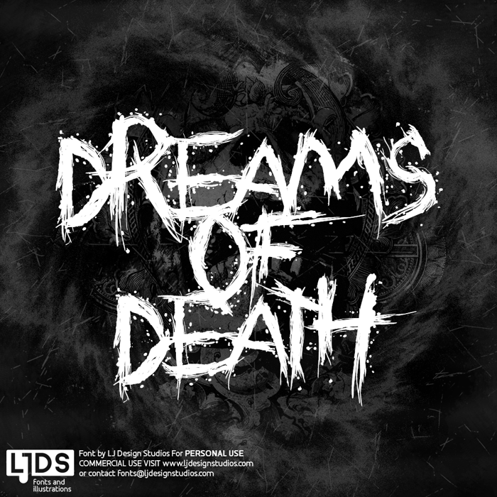 Dreams of Death Font poster