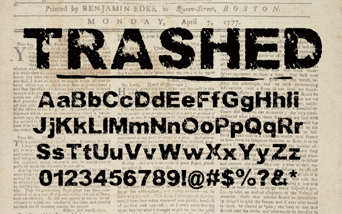 Trashed light Font