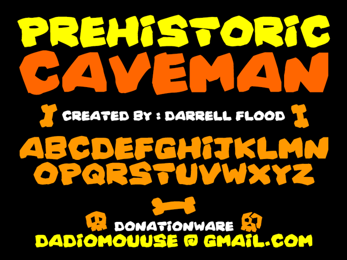 Prehistoric Caveman Font poster