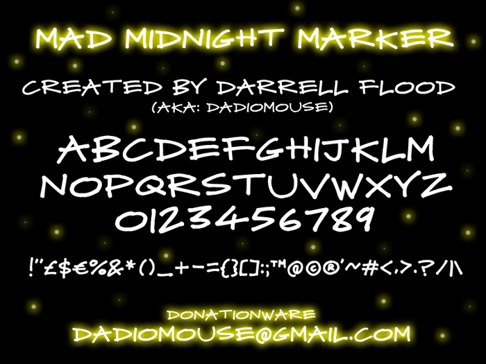 Mad Midnight Marker Font poster
